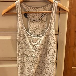 Cute gray lace tank top